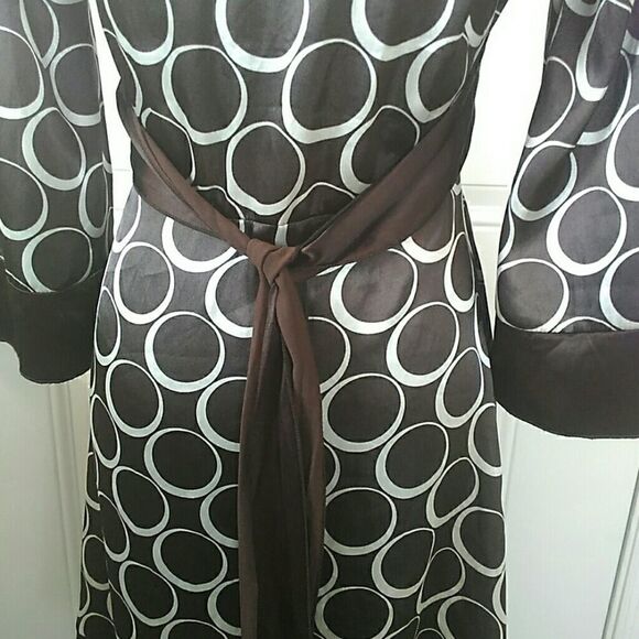 (3/$20) Speechless Brown printed dress with attached sash - Picture 6 of 8